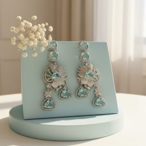Aqua Bloom Statement Earrings