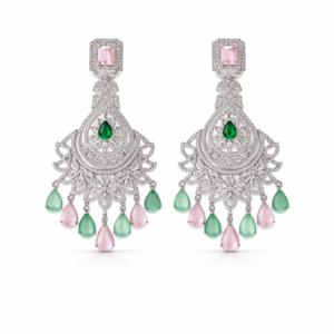 pastel radiance crystal chandbali earrings
