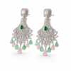 pastel radiance crystal chandbali earrings