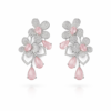 blush petal crystal drop earrings
