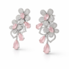 blush petal crystal drop earrings