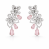 blush petal crystal drop earrings