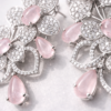 blush petal crystal drop earrings