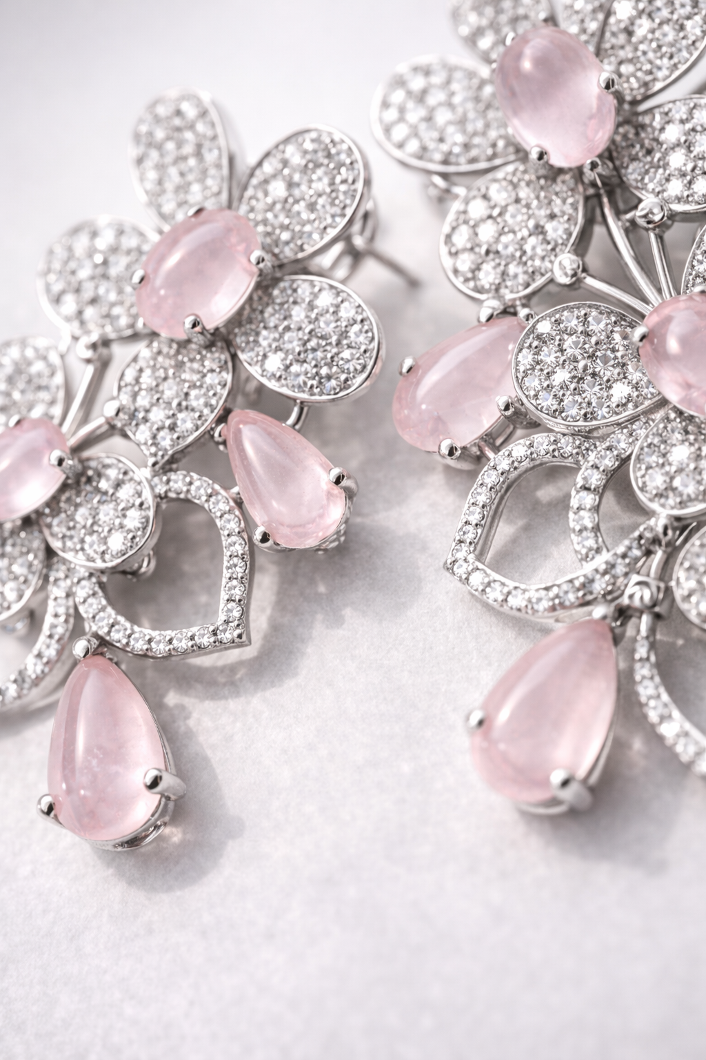 blush petal crystal drop earrings blush petal crystal drop earrings