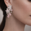 blush petal crystal drop earrings