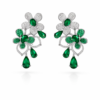 emerald garden crystal floral earrings