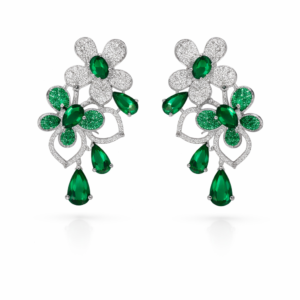 emerald garden crystal floral earrings