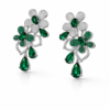 emerald garden crystal floral earrings