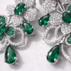 emerald garden crystal floral earrings