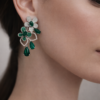 emerald garden crystal floral earrings