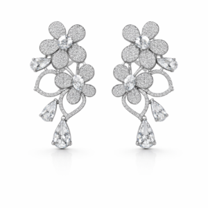 floral sparkle crystal stud earrings