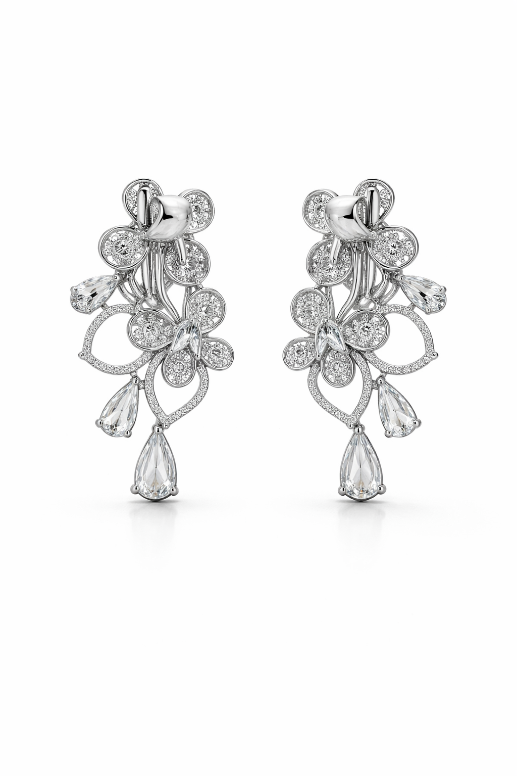floral sparkle crystal stud earrings floral sparkle crystal stud earrings
