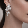 floral sparkle crystal stud earrings