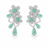 mint blossom crystal drop earrings