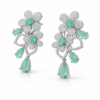 mint blossom crystal drop earrings