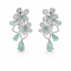 mint blossom crystal drop earrings