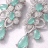 mint blossom crystal drop earrings