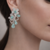 mint blossom crystal drop earrings