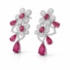 ruby bloom crystal drop earrings