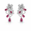 ruby bloom crystal drop earrings