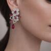 ruby bloom crystal drop earrings