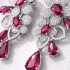 ruby bloom crystal drop earrings