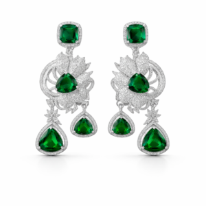 emerald bloom statement earrings