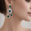 emerald bloom statement earrings