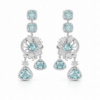 aqua bloom statement earrings