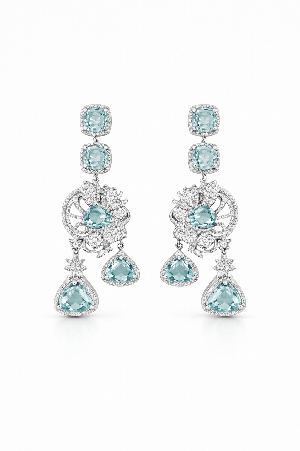 aqua bloom statement earrings aqua bloom statement earrings