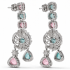 blush & emerald cascade statement earrings