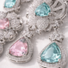 blush & emerald cascade statement earrings