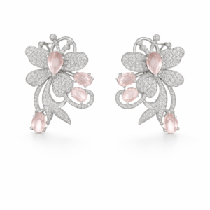 ethereal butterfly diamond & blush stone earrings