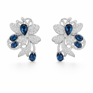 noir papillon diamond stud earrings