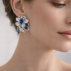 noir papillon diamond stud earrings