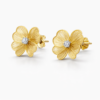 golden bloom floral stud earrings