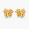 golden bloom floral stud earrings