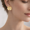 golden bloom floral stud earrings