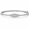 emerald cut solitaire crystal bangle