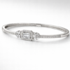 emerald cut solitaire crystal bangle