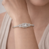 emerald cut solitaire crystal bangle