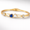 dual heart charm gold bracelet