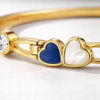 dual heart charm gold bracelet