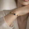 dual heart charm gold bracelet