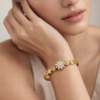 floral charm gold bracelet