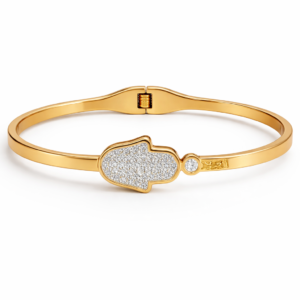 golden aura crystal bangle