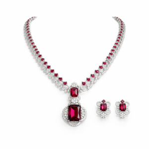 ruby royale statement necklace set