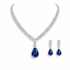 royal blue teardrop necklace & earrings set
