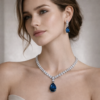 royal blue teardrop necklace & earrings set