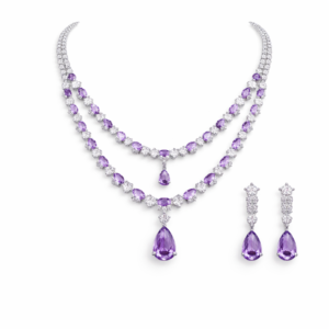 royal azure crystal necklace set